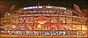 Wrigley Field,the home of the Chicago Cubs baseball team is shown in this view taken on 4/2/11,one day after the season opener.